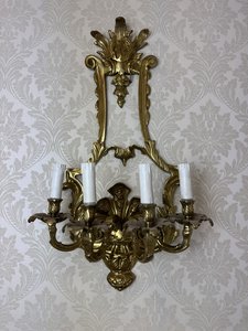 Nástěnné  svítidlo z masivní mosazi , cena za ks