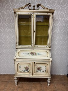 Benátský malovaný sekretář s nástavbou