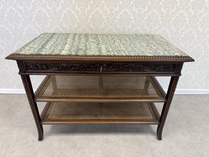 Stolek  s mramorovou deskou, se šuplíkem