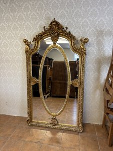 Velké oválné zrcadlo  s andílky