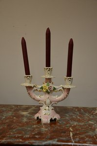 Porcelánový tříramenný svícen